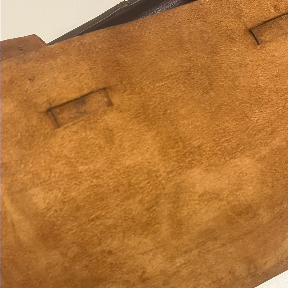 Naturally Yours Brown vintage Leather Briefcase with long adjustable strap